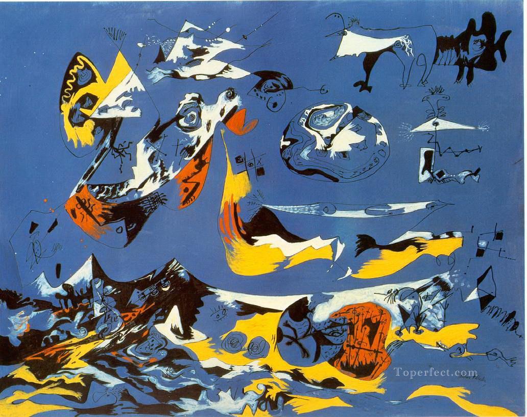 Expresionismo abstracto de Moby Dick azul Pintura al óleo